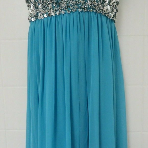 Calvin Klein Strapless Halter Sequin Beaded Dress - Picture 4 of 13